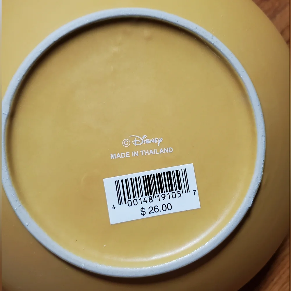 Disney Yellow Serving Bowl with Mickey Mouse Design RARE
